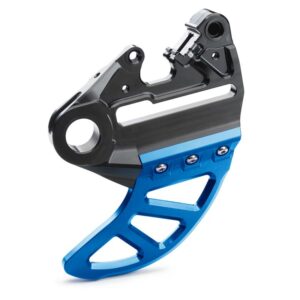 Brake caliper support with brake disc guard